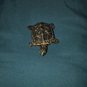 Artistic Black and Gold Turtle Figurine